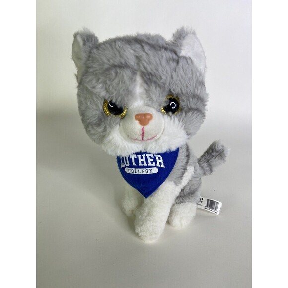 Luther College Cat Kitten Kitty Gray White Stuffed Animal...
